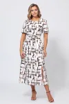 Платье Bazalini 5057 белый с принтом