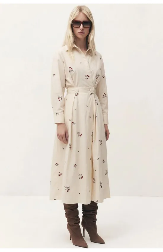 Платье Lokka 1841 бежевый/вышивка цветы