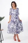 Платье Alani 2373 белый + фиолетовый