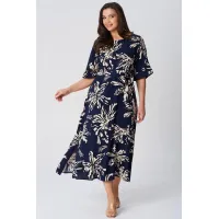 Платье Lenata 16508 синий в рисунок Платье Lenata 16508 синий в рисунок