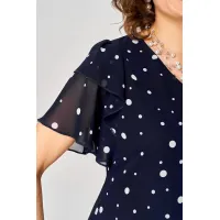 Платье Eva Grant 7116 синий горох