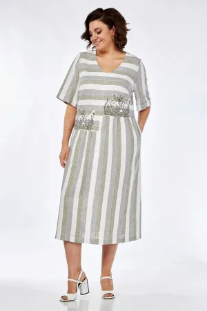 Платье Jurimex 3060 белый+серый+оливковый