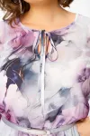 Платье Swallow 876.1 дымчато-лиловый, принт «цветы»