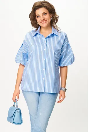 Блузка Svetlana Style 2130 голубой+белый