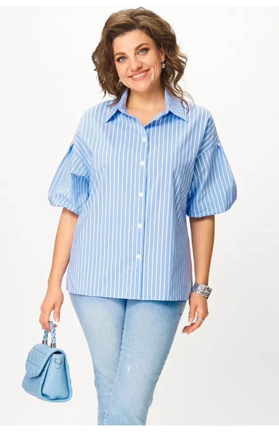 Блузка Svetlana Style 2130 голубой+белый