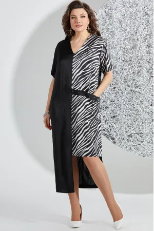 Платье Mira Fashion 5533 черный с принтом зебра