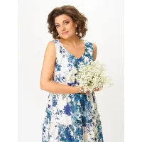 Платье Zlata 4456 бело-синий