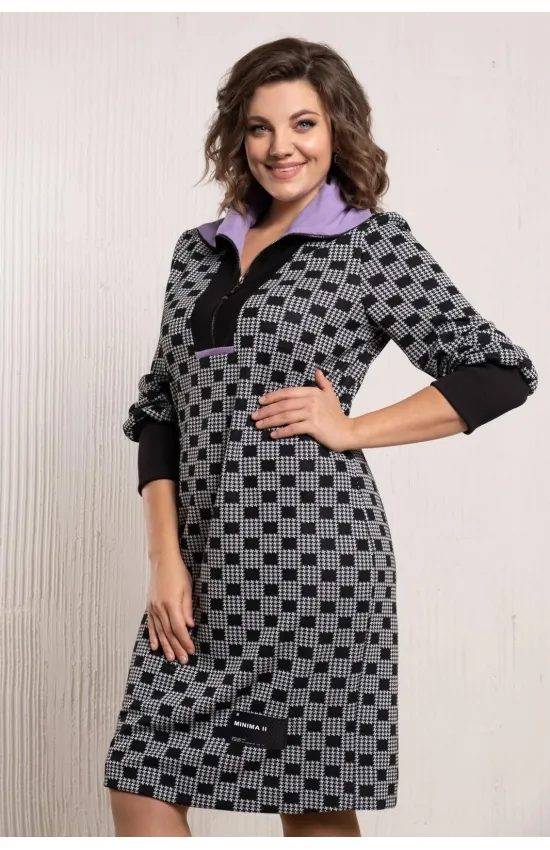 Платье Avanti 124-1 чёрно-лавандовый