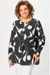 Блузка Swallow 851.1 чёрный в белый принт