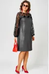 Платье Eva Grant 7284C графит+черный