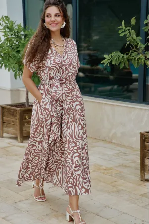 Платье Vittoria Queen 27803 молочно-коричневый принт
