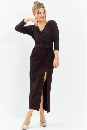 Платье Euromoda 579 коричневые оттенки(кофе)