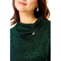 Кофта T&n 7731 изумруд с серебристым блеском.