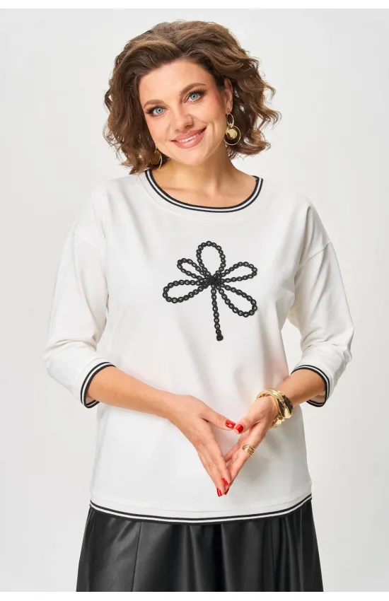 Блузка Rumoda 2261 дл.р. молочный_черный