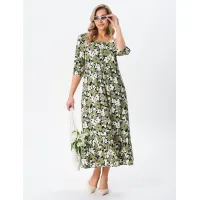 Платье Your Size 2255/164 Цветочный принт на черном