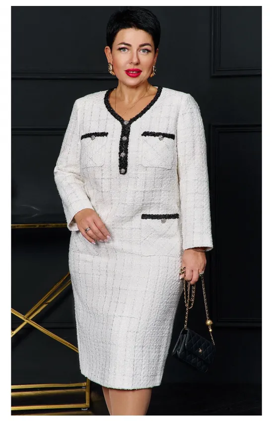 Платье Vittoria Queen 23543 молочный+черный