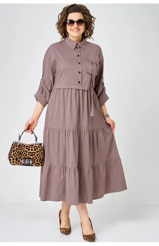 Платье Eva Grant 7176 молочный шоколад