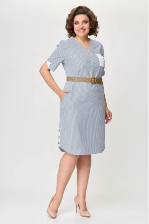 Платье Moda-Versal 2393 бело-голубой