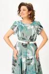Платье Swallow 843.6 мятный/принт «тропические листья»