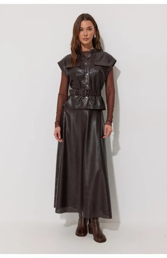 Жилет Люше 4282 темный шоколад