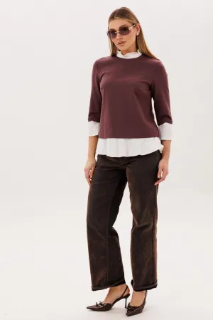 Блузка Anelli 1824 махагон