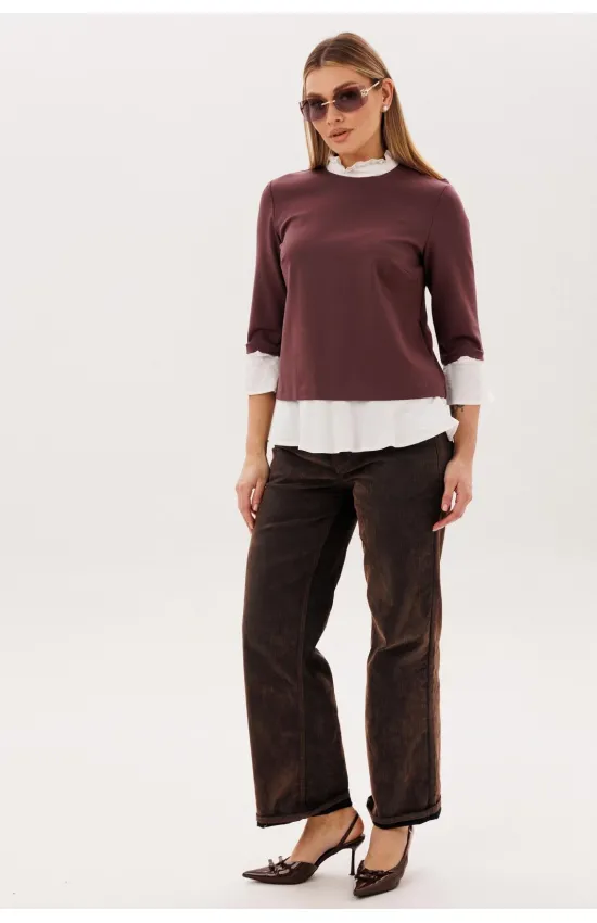 Блузка Anelli 1824 махагон