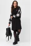 Платье Michel Chic 2159 чёрный + клетка Платье Michel Chic 2159 чёрный + клетка