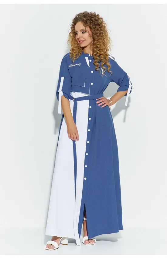 Платье Euromoda 691 сине-белый