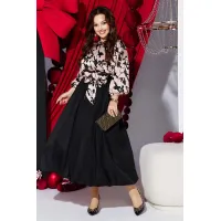 Платье Vittoria Queen 27623 черный, бежевый