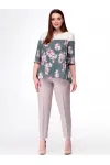Блузка Talia Fashion Бл-81- цветочный с серым