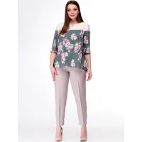 Блузка Talia Fashion Бл-81- цветочный с серым Блузка Talia Fashion Бл-81- цветочный с серым