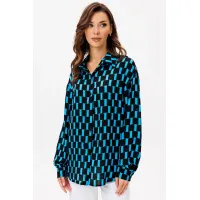 Блузка Vizavi 735 черно+голубой