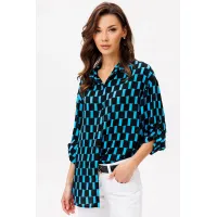 Блузка Vizavi 735 черно+голубой