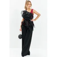 Блузка Euromoda 681 красный/чёрный Блузка Euromoda 681 красный/чёрный