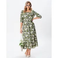 Платье Your Size 2255/164 Цветочный принт на черном