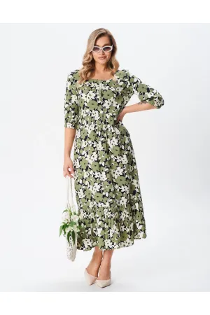 Платье Your Size 2255/164 Цветочный принт на черном