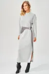 Платье Laikony 573 серый зигзаг