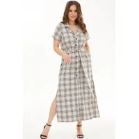 Платье Mirolia 1247 Бежевая клетка