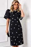 Платье Agatti 5888 черный в белый горох Платье Agatti 5888 черный в белый горох