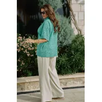 Брюки Vittoria Queen 28763 бежевый с зеленью