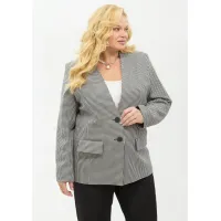 Пиджак Your Size 2265/170 Черно-белый в «гусиную лапку»