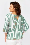 Блузка Swallow 872.6 принт молочно- мятный