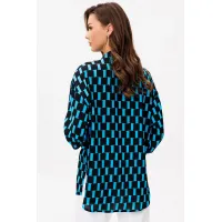 Блузка Vizavi 735 черно+голубой