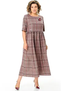 Платье Michel Chic 2132-2 брусничный, клетка
