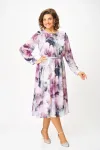 Платье Swallow 876.1 дымчато-лиловый, принт «цветы»