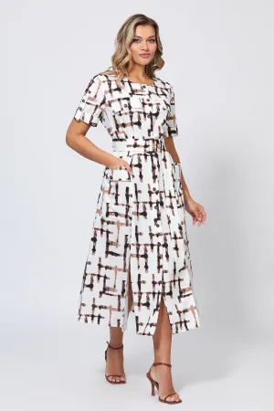 Платье Bazalini 5057 белый с принтом