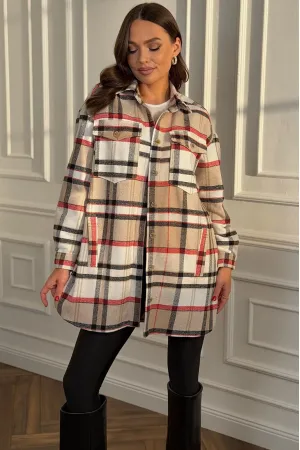 Кардиганы Dilanavip 2127 бежевая клетка