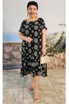 Платье Vittoria Queen 24663 черный+молочный принт