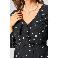 Платье Eva Grant 7297В черный в белый горох