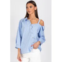 Блузка Vizavi 726 бело-голубая полоска